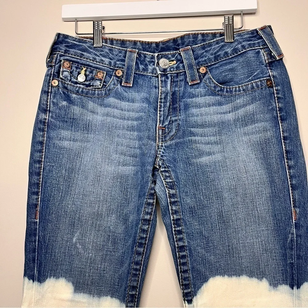 VINTAGE True Religion Two Toned Bootcut Jeans Women’s Size 30 - Picture 5 of 12
